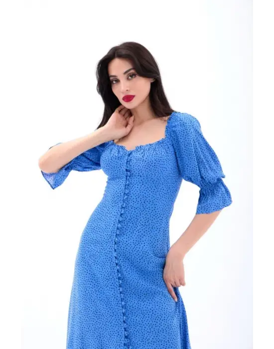 Omarı Şık Siyah Dantelli Elbise