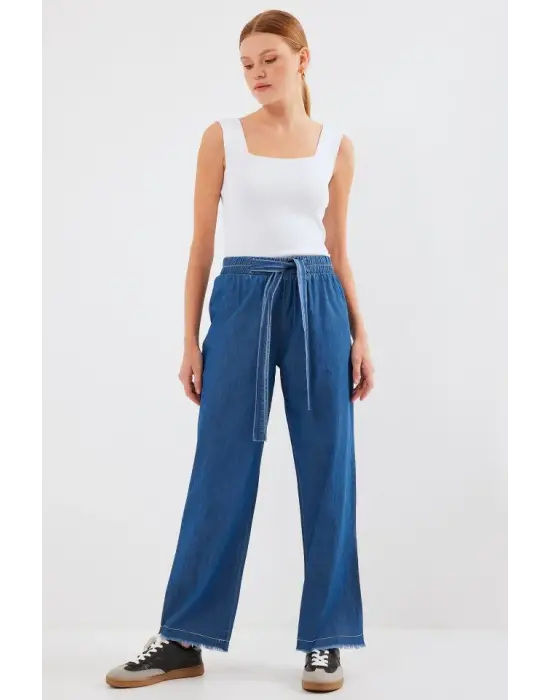 6469 BOL PAÇA JEANS PANTOLON - Koyu Mavi