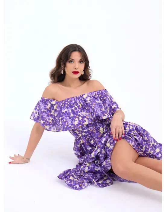 Omarı Trendsetter Siyah Şifon Elbise