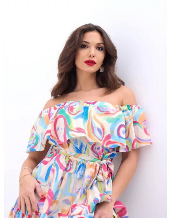 Omarı Kadife Kumaşlı Siyah Abiye Elbise