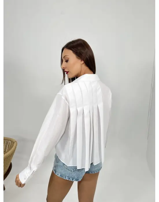 Omarı Elegant Beyaz Gömlek Modeli