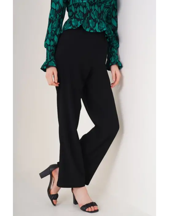 6543 Örme Pantolon - Siyah