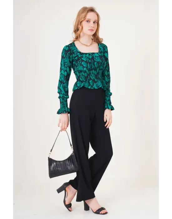 6543 Örme Pantolon - Siyah