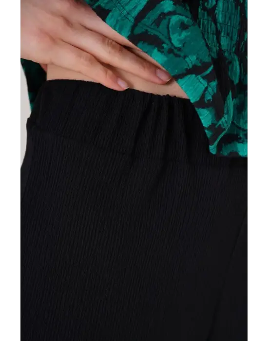 6543 Örme Pantolon - Siyah