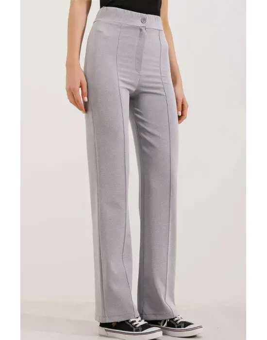 6629 Yüksek Bel Palazzo Pantolon - Gri