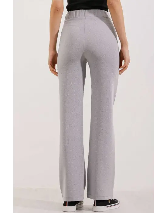 6629 Yüksek Bel Palazzo Pantolon - Gri