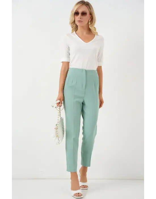 6650 Yüksek Bel Kumaş Pantolon - Mint
