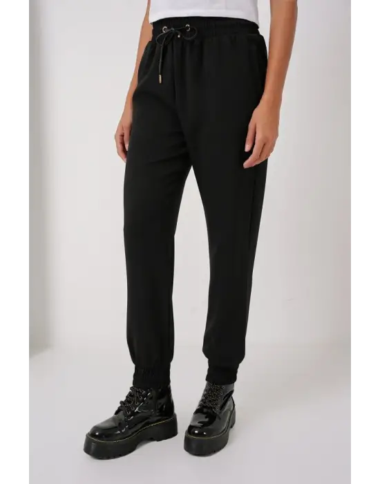 6674 Paçası Lastikli Eşofman Altı - Siyah