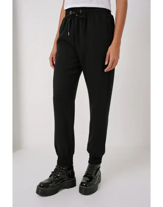 6674 Paçası Lastikli Eşofman Altı - Siyah