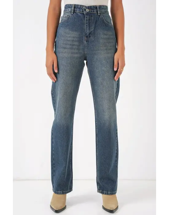 6687 Bol Paça Kot Pantolon - İndigo