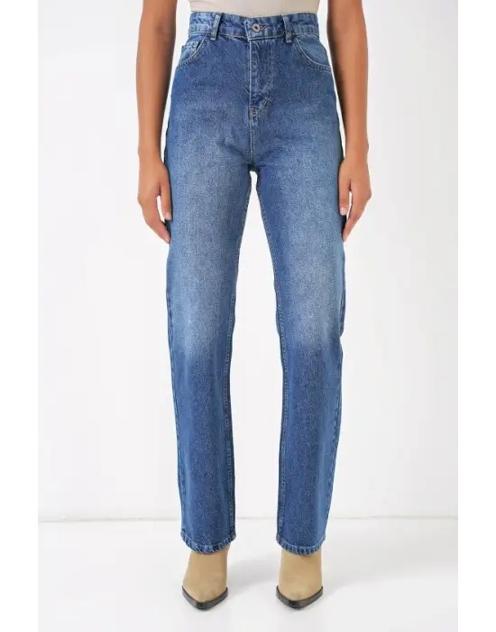 6687 Bol Paça Kot Pantolon - Mavi