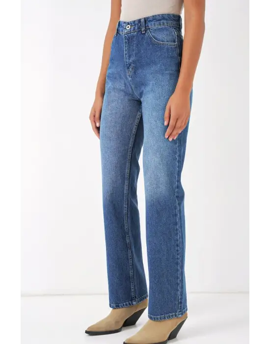 6687 Bol Paça Kot Pantolon - Mavi