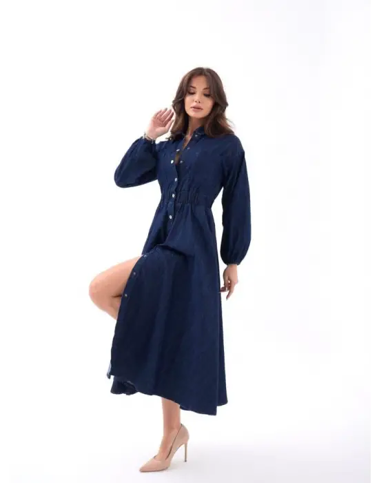 Omarı Mavi Kot Elbise: Tarzınıza Modern Bir Dokunuş