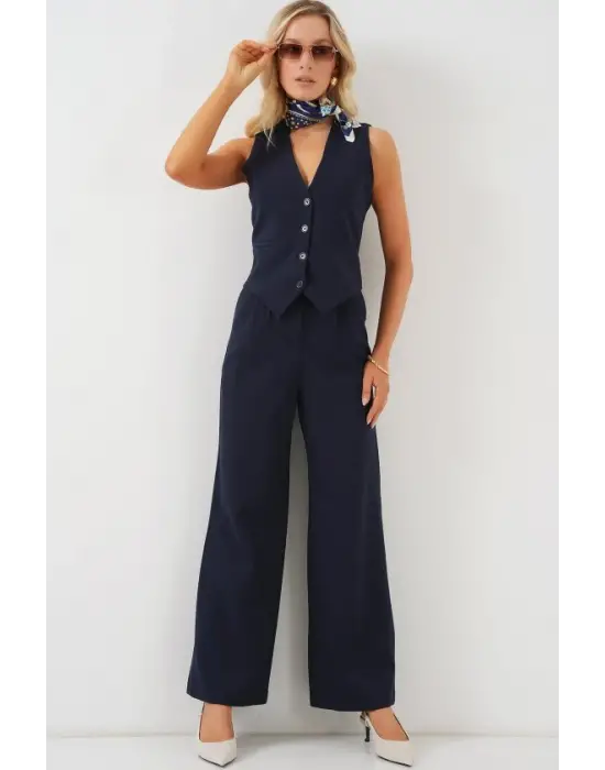 6709 Yelek Pantolon İkili Takım - Lacivert