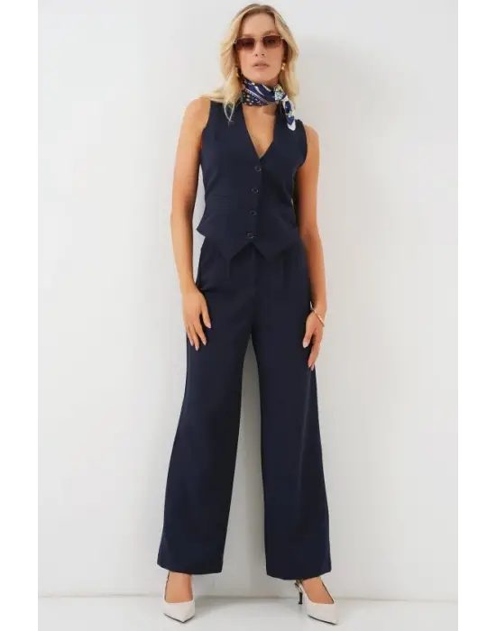 6709 Yelek Pantolon İkili Takım - Lacivert