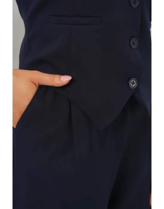 6709 Yelek Pantolon İkili Takım - Lacivert