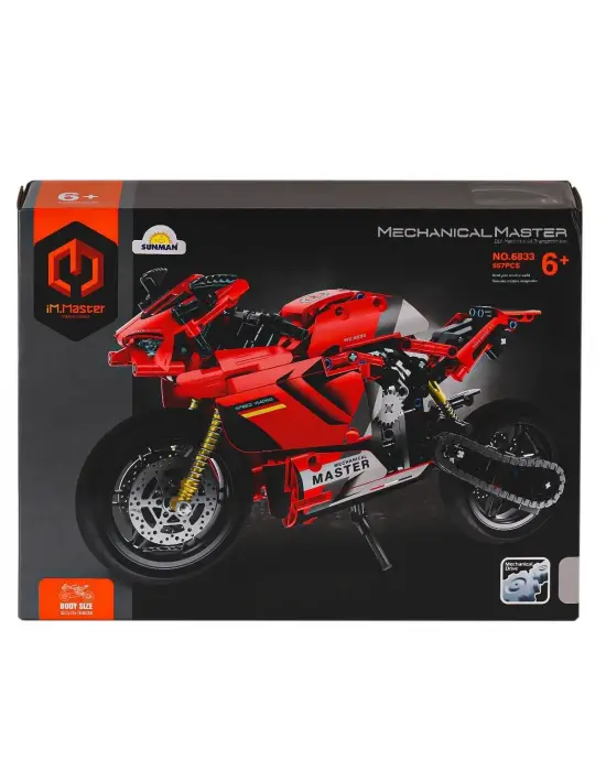 6833 IMM Mekanik Master Blokları Motosiklet Kırmızı 557 Parça
