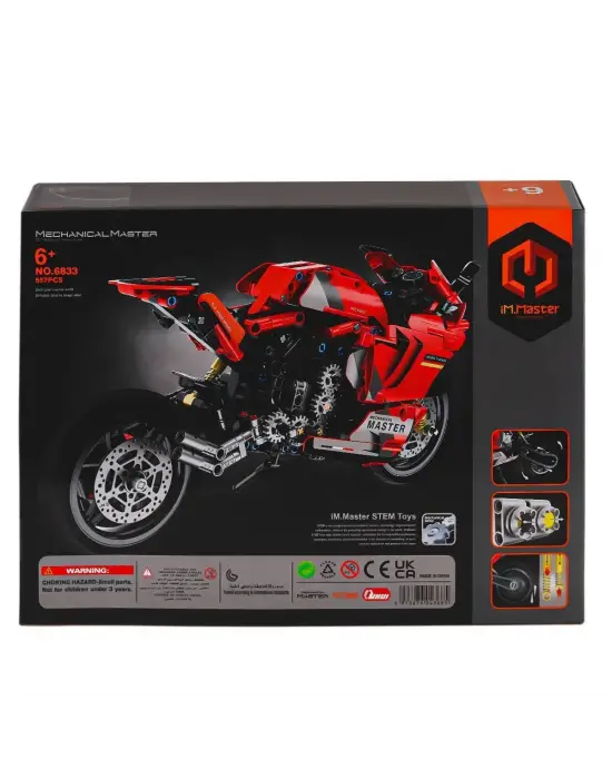 6833 IMM Mekanik Master Blokları Motosiklet Kırmızı 557 Parça