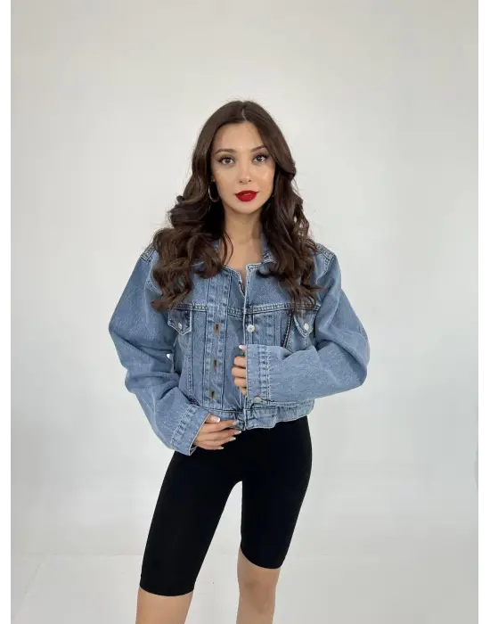 Omarı Kadın Mavi Kot Ceket - Şık ve Rahat Tesettür Giyim