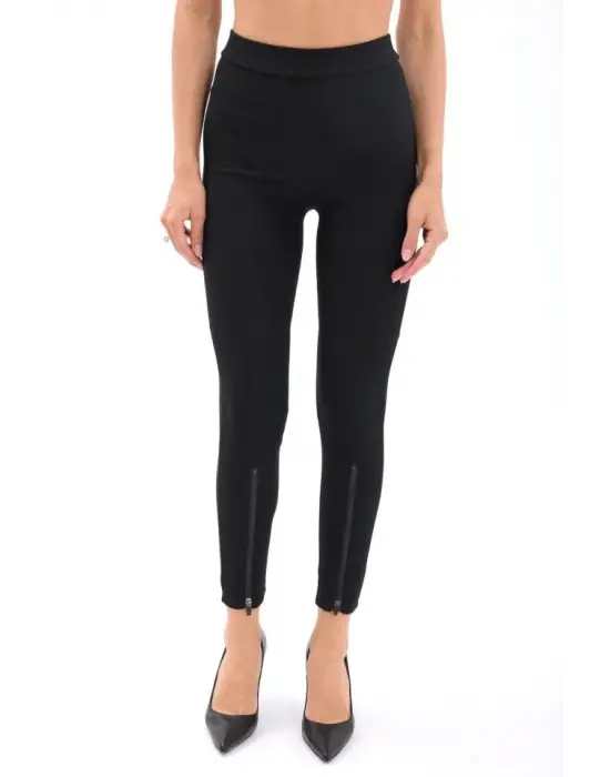 Omarı Yüksek Bel Esnek Tayt - Siyah