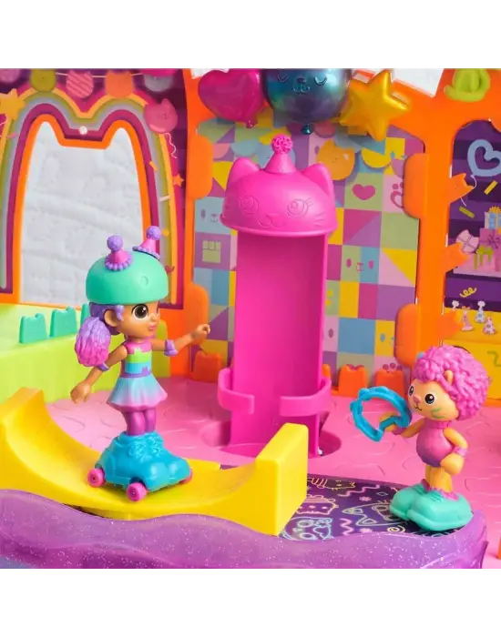 69755 SUN-SPM-FİGÜR OYUN SET GABBY S DOLLHOUSE ÇATI KATI PATEN PARTİSİ