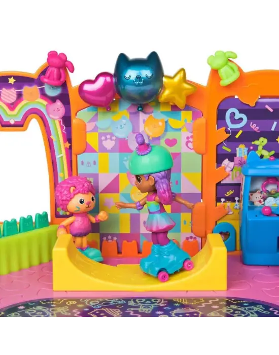 69755 SUN-SPM-FİGÜR OYUN SET GABBY S DOLLHOUSE ÇATI KATI PATEN PARTİSİ