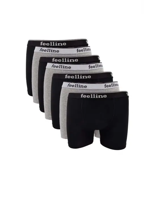 Omarı Pamuklu Doğal Likralı Erkek Boxer Seti