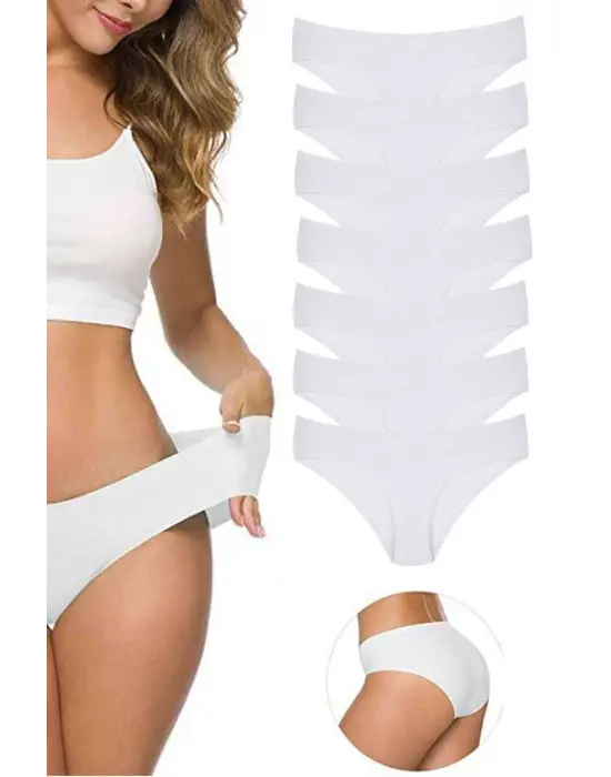 Çoklu Beyaz Kadın Külot Paketi