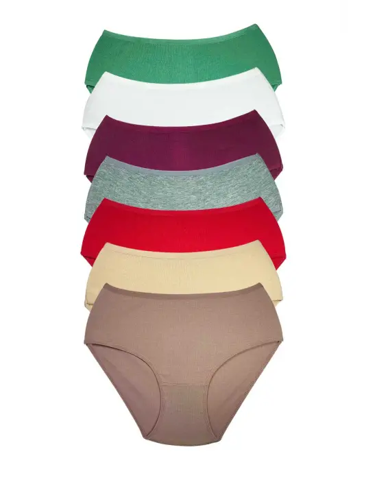 7 Adet Kadın Yüksek Bel Ribana   Külot S016