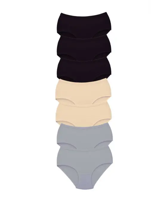 7 Adet Tutku Kadın Yüksek Bel   Kalın Lastik Külot S14