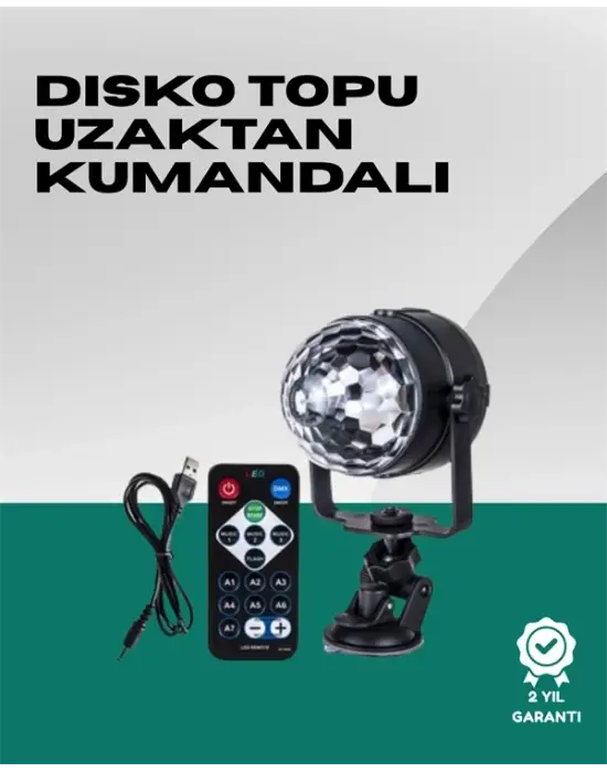 7 Farklı Aydınlatma Modu Ve Ses Sensörlü Disko Topu Lambası