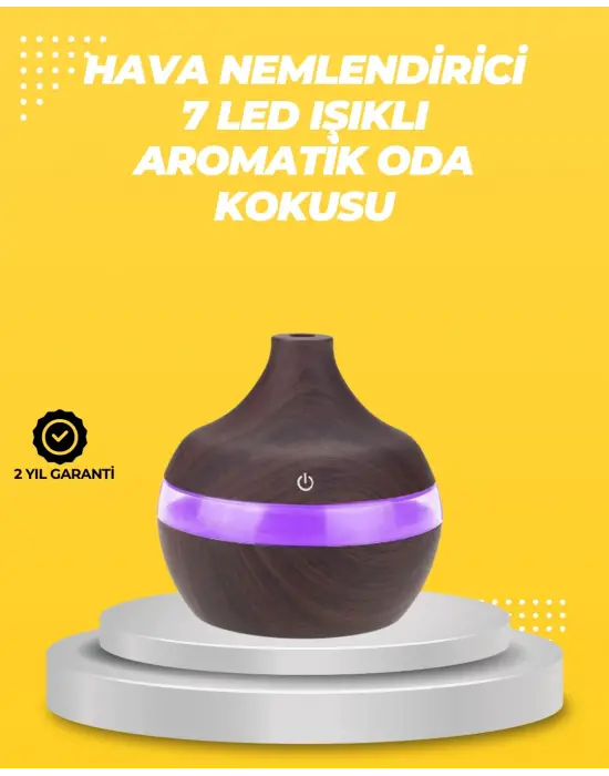 7 Renk Led Işıklı Ultrasonik Aroma Difüzör 300 Ml