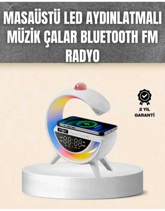 7 Ses Efektli Rgb Işıklı Fm Destekli Kablosuz Şarjlı Bluetooth Hoparlör