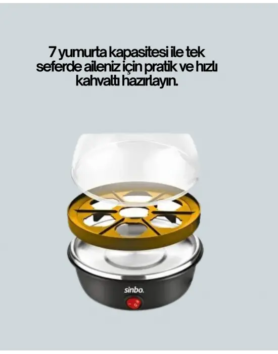 7 Yumurtalık Buharlı Yumurta Pişirme Cihazı Otomatik Kapanma Özellikli