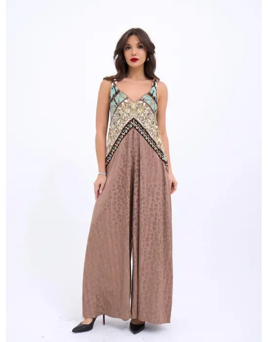 Omarı Şık Kahve Rengi Tulum Modası