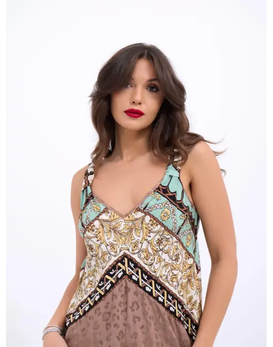 Omarı Şık Kahve Rengi Tulum Modası