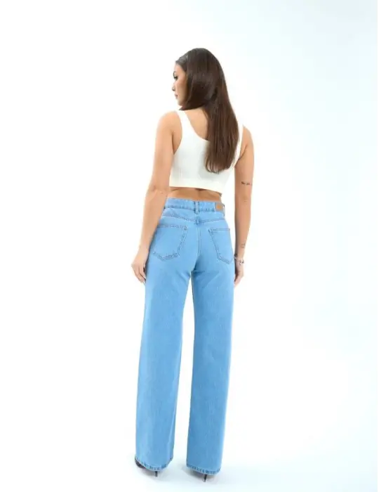 Omarı Mavi denim kot pantolon