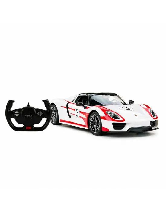 70710 1:14 Uzaktan Kumandalı Porsche 918 Spyder Weissach Işıklı Araba 32 cm