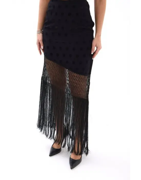 Omarı Şık Siyah Etek Modeli