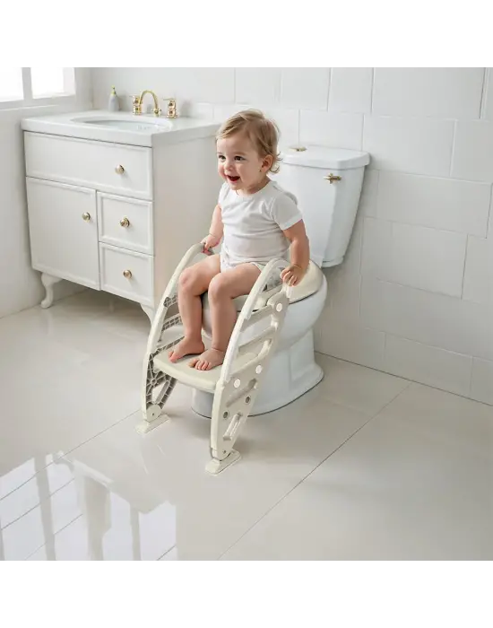 7241 Kaymaz Ayarlı Merdiven Klozet Adaptörü Relax Bej -Dolu Oyuncak