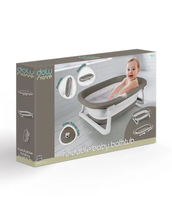 Omarı Katlanabilir Taş Gri Bebek Yıkama Küveti