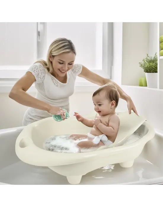 7268 Küvet ve Bebek Yaslanma Desteği Bej -Dolu Oyuncak