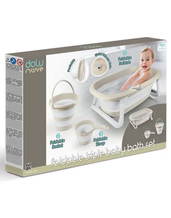 7271 Katlanabilir Banyo Seti 3lü Bej