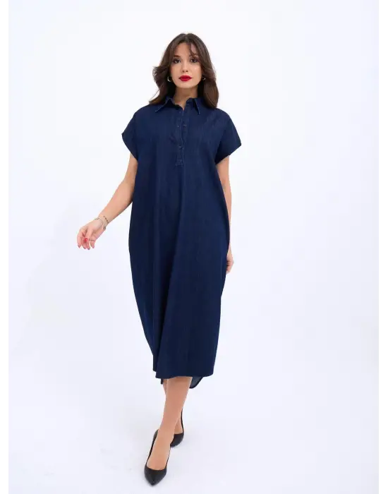 7348 KOT ELBİSE-MAVİ