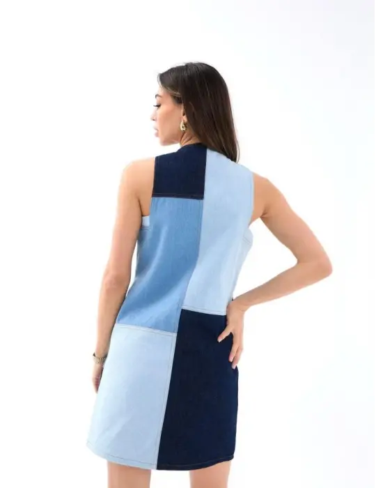 7385 KOT ELBİSE-MAVİ