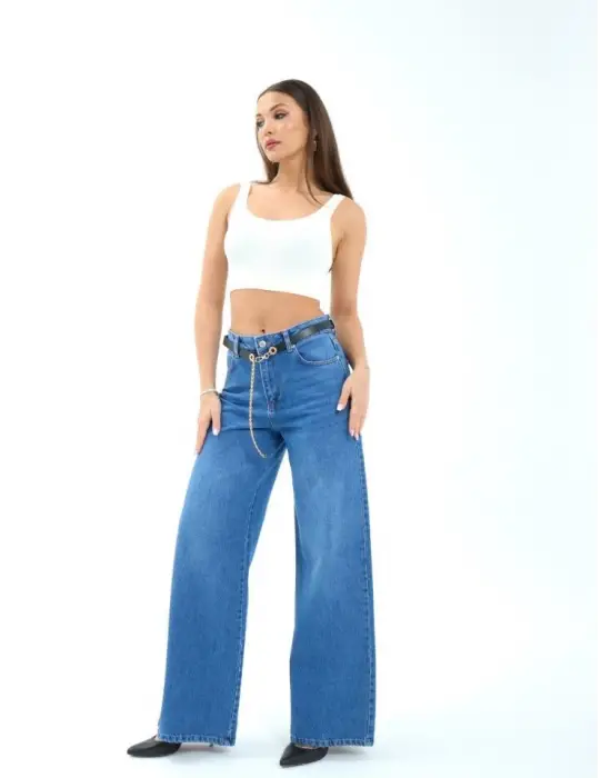 7398 KOT PANTOLON-MAVİ