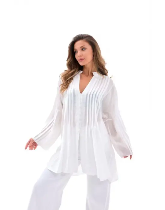 Omarı Şık Beyaz Gömlek Modası