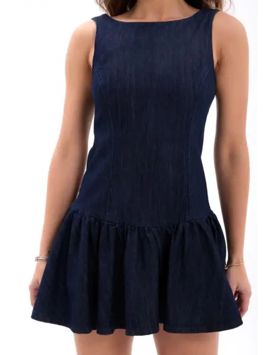 Omarı Modern Kesim Mavi Kot Elbise