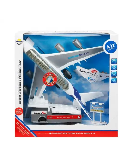 Omarı Eğlenceli Ses ve Işıklarla Donatılmış Uçak Seti