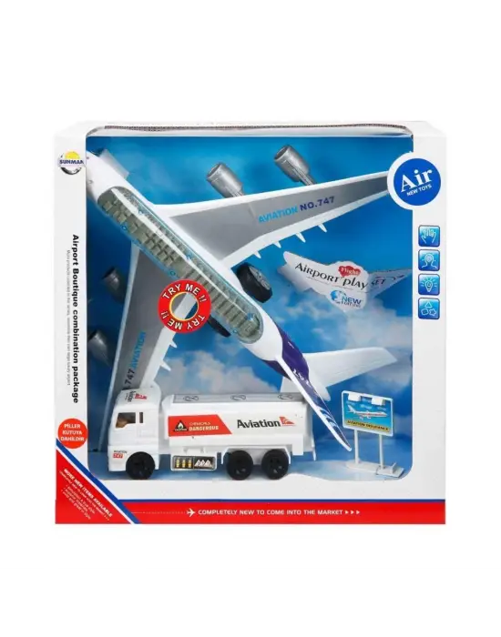 Omarı Eğlenceli Ses ve Işıklarla Donatılmış Uçak Seti